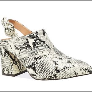 🐍 NWT Snake Print Slingback Mules